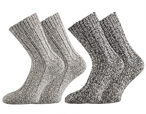TippTexx 24 2 Paar superweiche Norweger-Socken für Damen und Herren (Grautöne, 39/42) von TippTexx 24