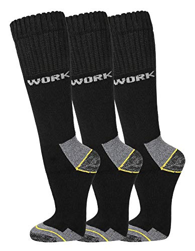 TippTexx 24 3/6/9 oder 12 Paar lange Arbeitssocken mit zusätzlicher Garantie,Ökotex100 (Schwarz/Grau 9 Paar, 39-42) von TippTexx 24