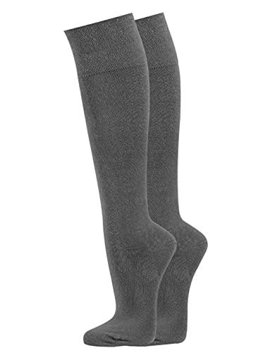 TippTexx 24 3 Paar Baumwoll Kniestrümpfe in Anthrazitmelange mit zusätzlicher Garantie (Anthrazitmelange, 43-46) von TippTexx 24