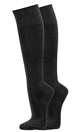 TippTexx 24 3 Paar Baumwoll Kniestrümpfe in Schwarz mit zusätzlicher Garantie (Schwarz, 47-49) von TippTexx 24