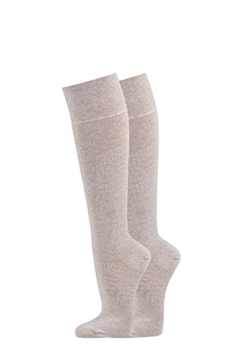 TippTexx 24 3 Paar Ökotex Herren Kniestrümpfe mit ANTI-LOCH-GARANTIE (as3, numeric, numeric_35, numeric_38, regular, regular, Beige/Melange) von TippTexx 24