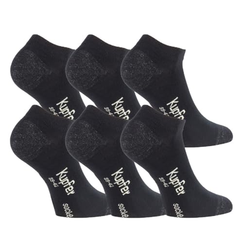 TippTexx 24 3 Paar Bambus Sneakersocken mit Kupferfasern, Anti-Loch-Garantie (as3, numeric, numeric_39, numeric_42, regular, regular, Schwarz, 39-42) von TippTexx 24