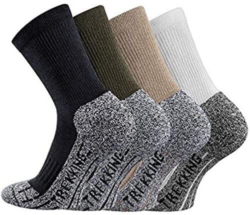 TippTexx 24 4 Paar Trekkingsocken-Wandersocken mit ANTI-LOCH-GARANTIE, PRIMA KLIMA mit COOLMAX (as3, numeric, numeric_47, numeric_50, regular, regular, Schwarz/Oliv/Beige/Weiß) von TippTexx 24