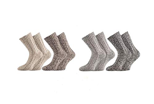 TippTexx 24 4 Paar superweiche Norweger-Socken für Damen und Herren in Naturtönen (Natür Töne, 47/50) von TippTexx 24