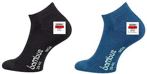 TippTexx 24 6 Paar Bambus Sneakersocken mit ANTI-LOCH-GARANTIE, Ökotex (as3, numeric, numeric_35, numeric_38, regular, regular, Schwarz/Jeans) von TippTexx 24