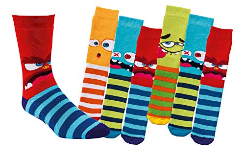 TippTexx 24 6 Paar Kinder Thermo Stoppersocken, ABS Socken für Mädchen und Jungen, Ökotex Standard, Strümpfe mit Noppensohle, viele Muster (Lustige Monster, 23-26) von TippTexx 24