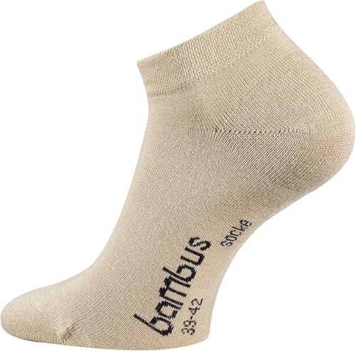 TippTexx 24 6 Paar Ökotex Bambus Socken, DIE Geruchs-Killer mit ANTI-LOCH-GARANTIE (as3, numeric, numeric_39, numeric_42, regular, regular, Sneaker Beige) von TippTexx 24