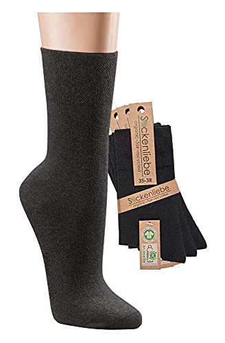 TippTexx 24 6 Paar Socken aus Bio-Baumwolle plus recycelten Faseranteilen aus PET Flaschen inclusive ANTI-LOCh-Versprechen (Schwarz, 43-46) von TippTexx 24