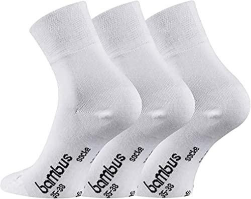 TippTexx 24 6 Paar kurze, softige Bambus Socken (Geruchskiller) mit ANTI-LOCH-GARANTIE, Ökotex, Unisex (as3, numeric, numeric_39, numeric_42, regular, regular, Weiß) von TippTexx 24