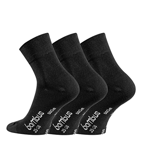 TippTexx 24 6 Paar Kurze, softige Bambus Socken (Geruchskiller) mit ANTI-LOCH-GARANTIE, Ökotex, Unisex (as3, numeric, numeric_43, numeric_46, regular, regular, Schwarz) von TippTexx 24