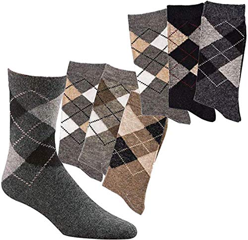 TippTexx 24 6 Paar warme,weiche Socken mit Alpaka-Wolle und Karo Dessin für Damen und Herren mit zusätzlicher Garantie (Farben sortiert, 39/42) von TippTexx 24