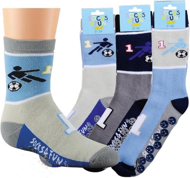 TippTexx 24 ABS-Socken 6 Paar Kinder ABS-Stoppersocken, rutschfeste Strümpfe mit Stoppersohle von TippTexx 24