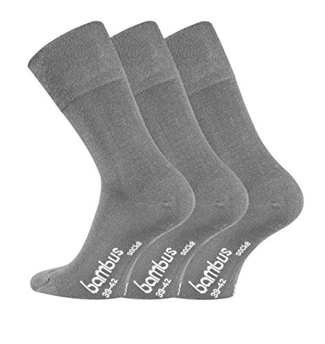 TippTexx 24 Bambussocken, 3 Paar Socken mit GERUCHS-KILLER (Grau, 43/46-3 Paar) von TippTexx 24