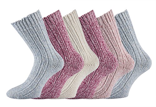 TippTexx 24 Damen Norwegersocken in schönen Pastellfarben mit zusätzlicher Garantie, 3 Paar oder 6 Paar (Farben sortiert, 39/42-6-Paar Sparpack) von TippTexx 24