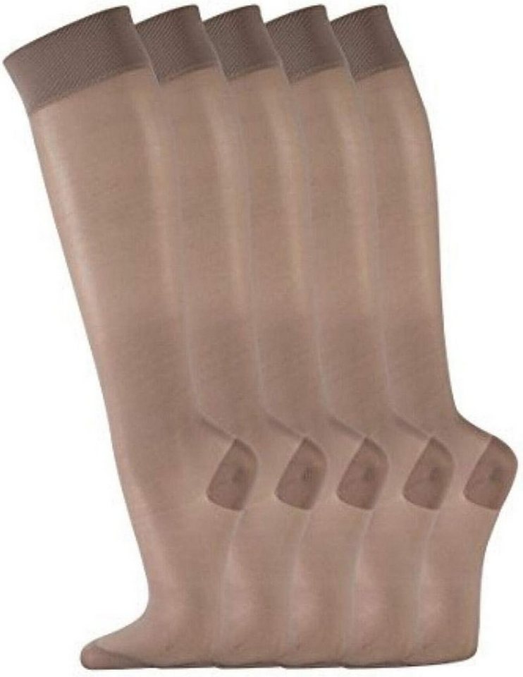 TippTexx 24 Feinstrümpfe 5 Paar 40den leichte Fein-Kniestrümpfe Reisestrümpfe Stützkniestrümpfe von TippTexx 24