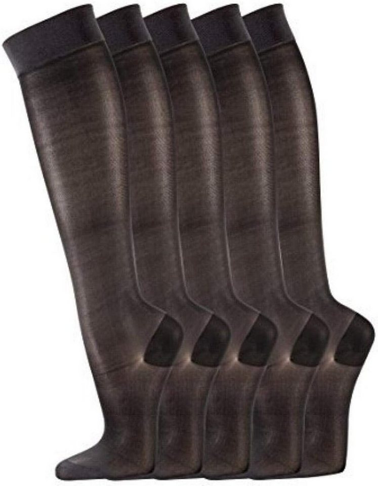 TippTexx 24 Feinstrümpfe 5 Paar 40den leichte Fein-Kniestrümpfe Reisestrümpfe Stützkniestrümpfe von TippTexx 24