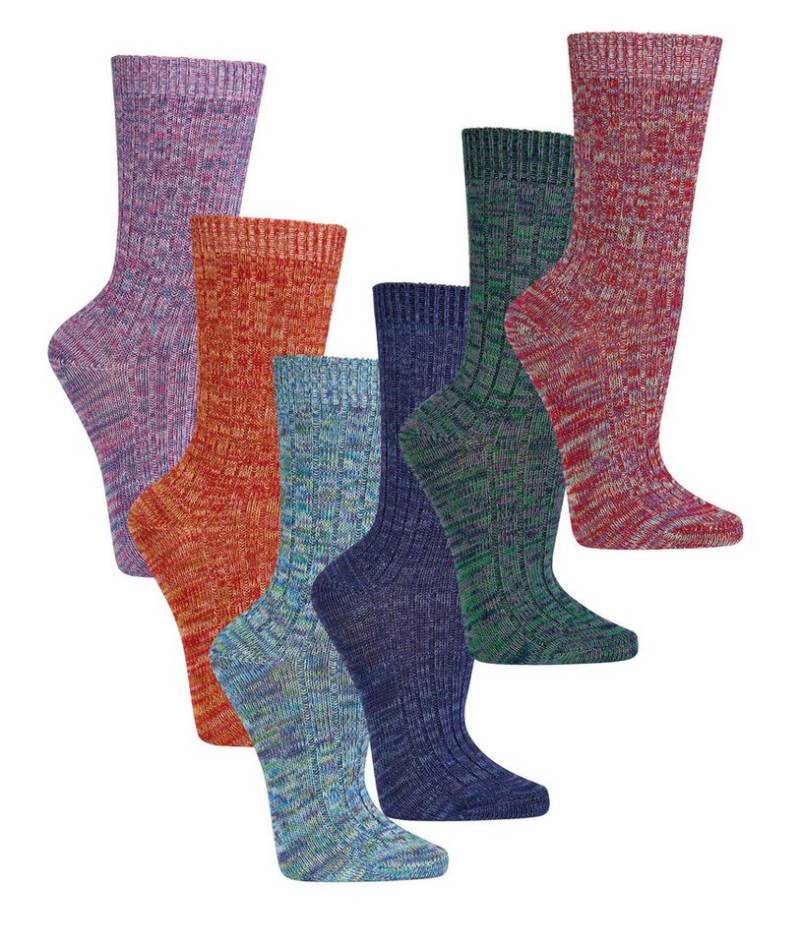 TippTexx 24 Freizeitsocken 6 Paar superweiche Bambussocken mit Baumwolle, Mouliné-Farben sortiert von TippTexx 24