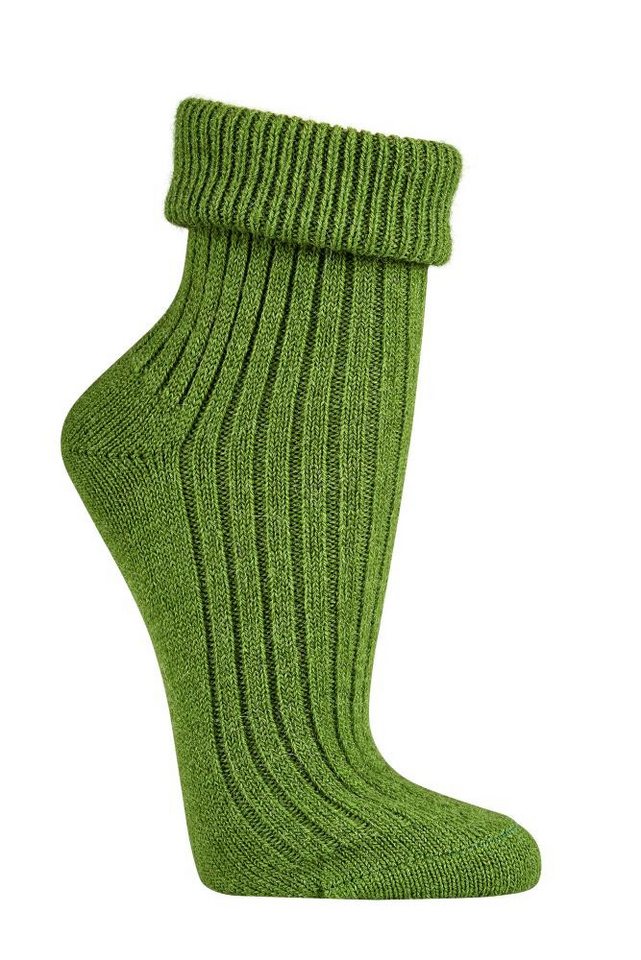 TippTexx 24 Kuschelsocken 2 Paar farbenfrohe Damen-Wollsocken mit Alpakawolle, Umschlag-Socken von TippTexx 24