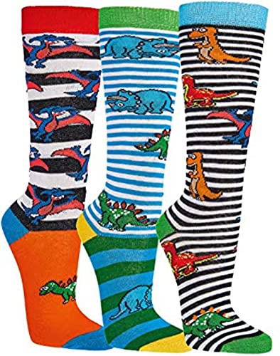 TippTexx 24 6 Paar Kinder Kniestrümpfe, verschiedene Muster und Motive mit Anti-Loch-Garantie (as3, age, 11_years, 12_years, regular, Dino, 1-2 Jahre) von TippTexx 24