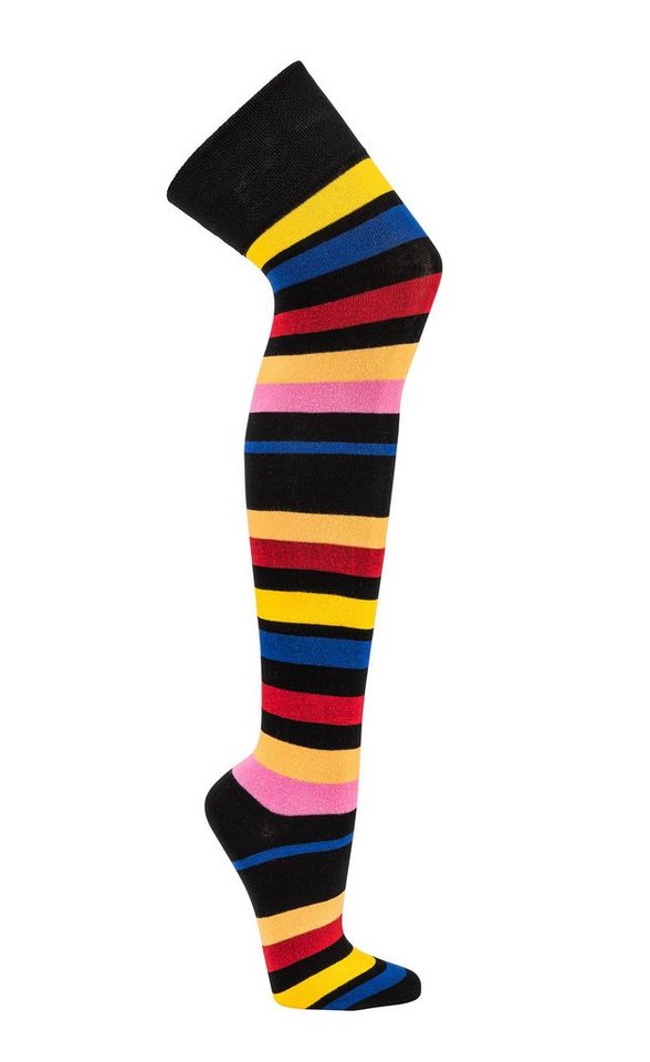 TippTexx 24 Overknees 1 Paar Overknees Überkniestrümpfe uni / geringelt für alle Damengrößen von TippTexx 24