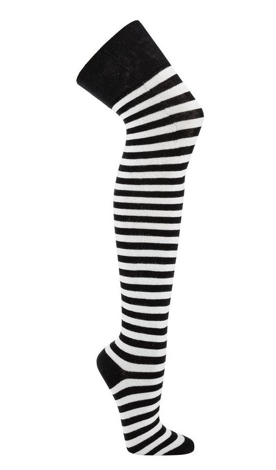 TippTexx 24 Overknees 1 Paar Overknees Überkniestrümpfe uni / geringelt für alle Damengrößen von TippTexx 24