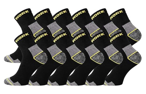 12 Paar robuste, Kurzschaft, unisex Arbeitssocken/Work Socks mit Anti-Loch-Garantie (DE/NL/SE/PL, Numerisch, 39, 42, Regular, Regular, Kurzer Schaft) von TippTexx 24