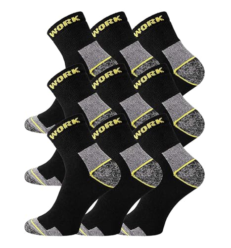 TippTexx 24 6/9/12/15/18 oder21 Paar Arbeits-Socken, Anti-Loch-Garantie, verschiedene Schaftlängen (DE/NL/SE/PL, Numerisch, 39, 42, Regular, Regular, Kurz 9 Paar) von TippTexx 24