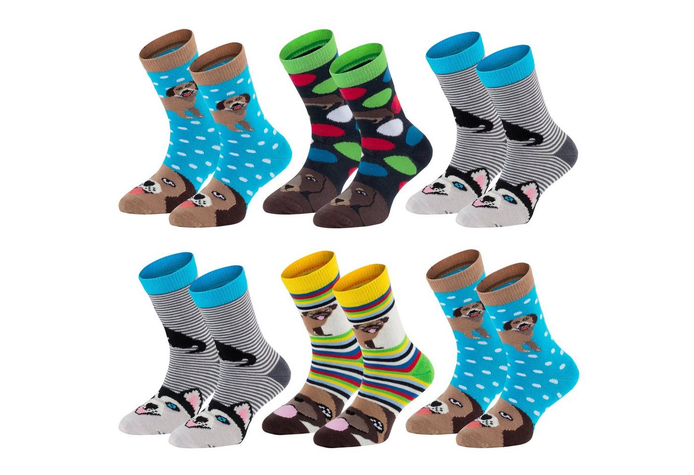 TippTexx 24 Socken 6 Paar Kinder Socken, handgekettelt, für Mädchen/Jungen, viele Muster von TippTexx 24