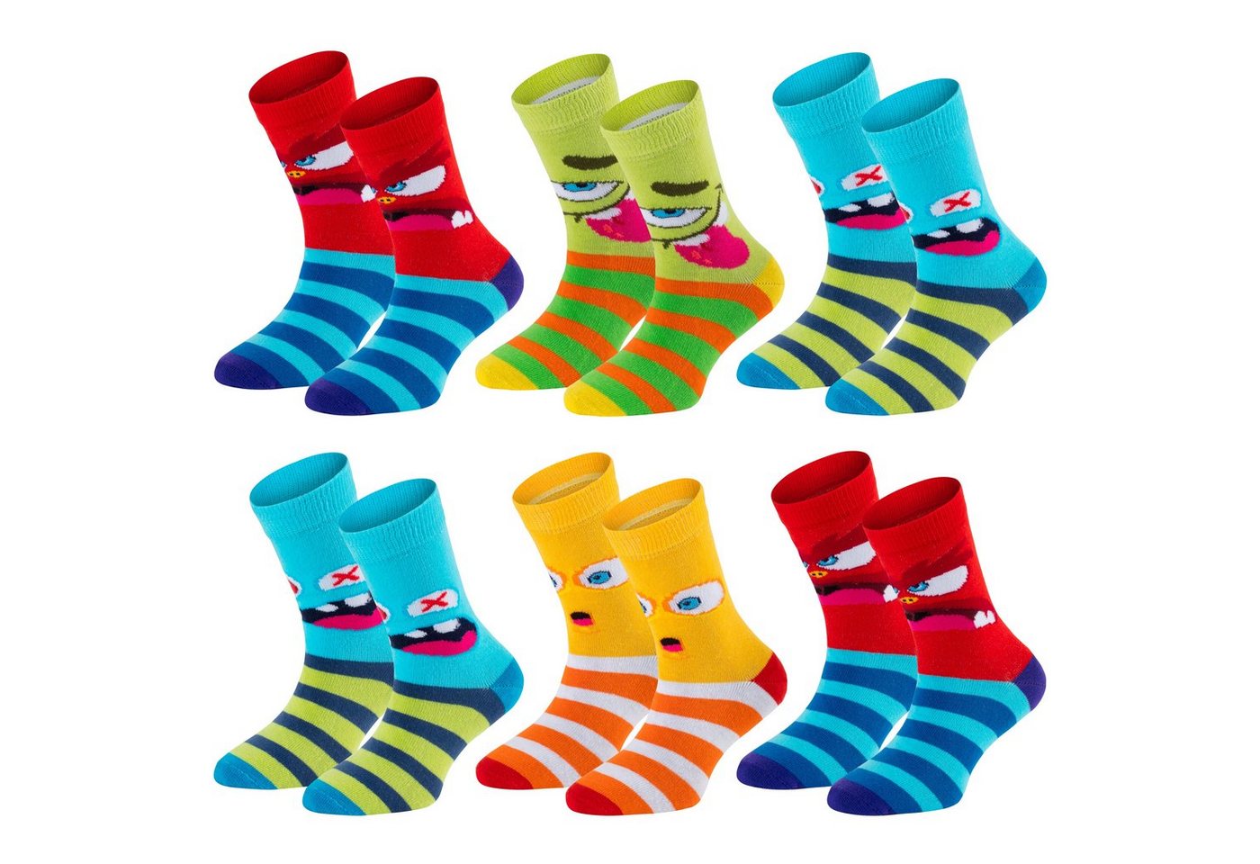 TippTexx 24 Socken 6 Paar Kinder Socken, handgekettelt, für Mädchen/Jungen, viele Muster von TippTexx 24