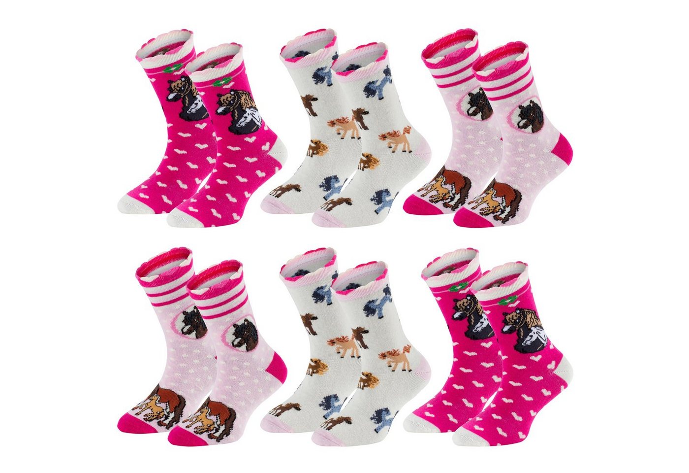 TippTexx 24 Socken 6 Paar Kinder Socken, handgekettelt, für Mädchen/Jungen, viele Muster von TippTexx 24