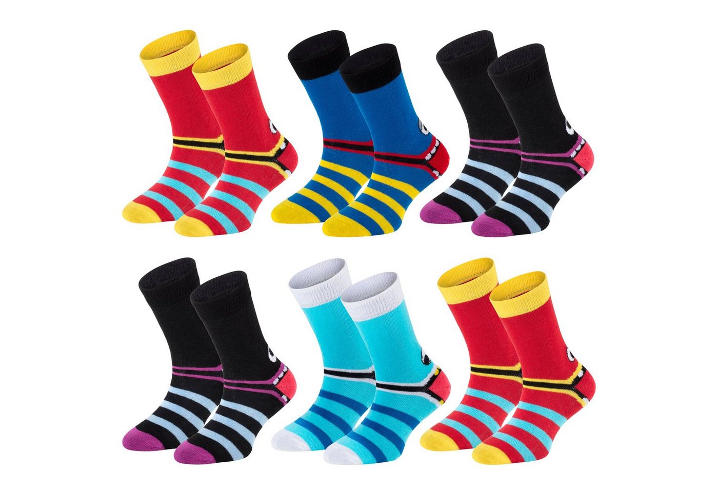 TippTexx 24 Socken 6 Paar Kinder Socken, handgekettelt, für Mädchen/Jungen, viele Muster von TippTexx 24