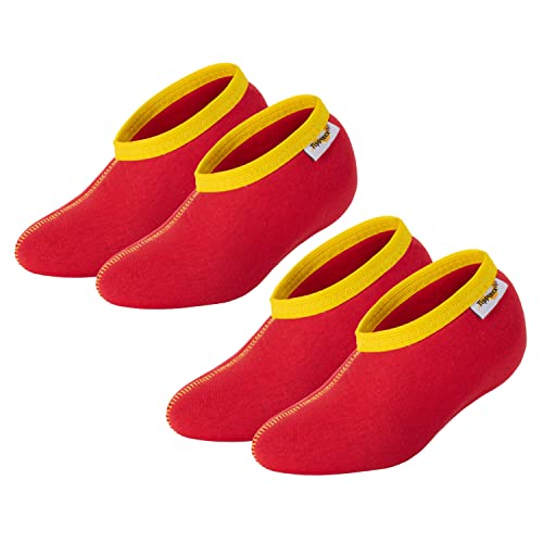 TippTexx 24 Stiefelsocken, 1 oder 2 Paar, Gummistiefelsocken mit Nässeschutz und ANTI-LOCH-GARANTIE für Damen, Herren u. Kinder (Rot/Damen-Kinder100% Baumwolle - 2 Paar, 21-22) von TippTexx 24