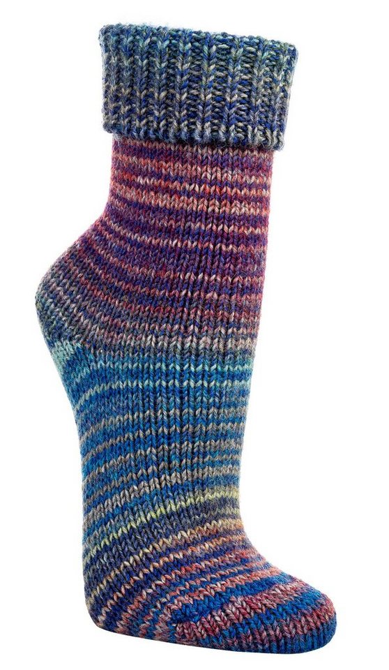 TippTexx 24 Umschlagsocken 2 Paar kuschelige Socken Wollsocken im Skandinavien-Style mit Umschlag von TippTexx 24