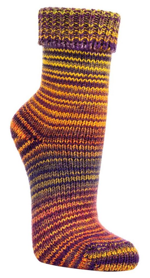 TippTexx 24 Umschlagsocken 2 Paar kuschelige Socken Wollsocken im Skandinavien-Style mit Umschlag von TippTexx 24