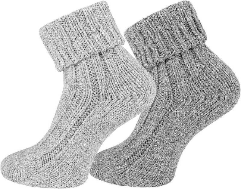 TippTexx 24 Umschlagsocken 2 Paar superweiche Kuschel Wollsocken mit Alpakawolle, Umschlag-Socken von TippTexx 24