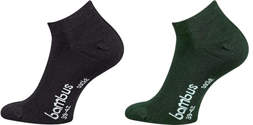TippTexx 24 12 Paar Ökotex Sneakersocken Bambussocken, handgekettelte kurze Socken mit zusätzlicher Garantie (as3, numeric, numeric_47, numeric_50, regular, regular, Schwarz/Anthrazit) von TippTexx 24
