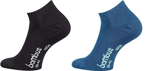 TippTexx 24 12 Paar Ökotex Sneakersocken Bambussocken, handgekettelte kurze Socken mit zusätzlicher Garantie (as3, numeric, numeric_47, numeric_50, regular, regular, Schwarz/Jeans) von TippTexx 24
