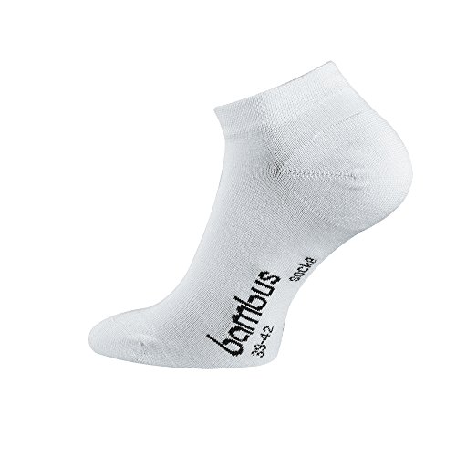 TippTexx24 Bambussocken, 6 Paar Bambussocken Sneakersocken oder Kurzschaftsocken, Sneaker Weiß, 39/42 von TippTexx24