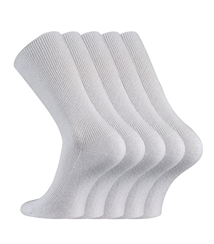 TippTexx 24 10 Paar Arztsocken/Schwesternsocken, kochfest und handgekettelt und mit zusätzlicher Garantie (as3, numeric, numeric_43, numeric_46, regular, regular, Weiß, 43-46) von TippTexx 24