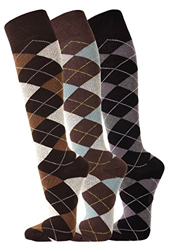 TippTexx 24 3/6 Paar unisex Reiter Socken, Reitstrümpfe in Karo Mustern plus Anti-Loch-Garantie (DE/NL/SE/PL, Numerisch, 35, 38, Regular, Regular, Braun/Ozean/Anthrazit - 3 Paar) von TippTexx 24