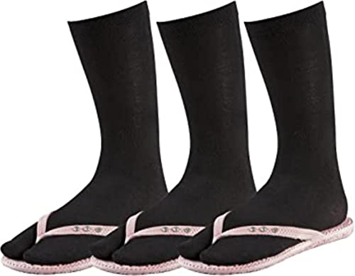 TippTexx24 3 Paar Zwei-Zehen-Socken, Samurai-Socken, Tabi Socken (One Size, schwarz) von TippTexx24