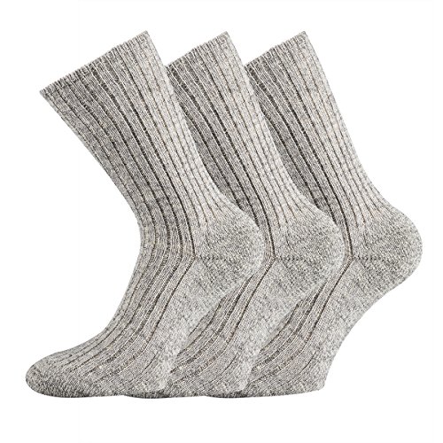 TippTexx 24 3 Paar Wollsocken 100% Wolle ohne Gummidruck im Abschlußrand mit ANTI-LOCH-GARANTIE (as3, numeric, numeric_39, numeric_42, regular, regular) von TippTexx 24