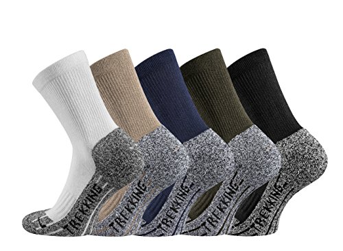 TippTexx24 3 Paar Trekkingsocken, Wandersocken für Damen und Herren mit Coolmax (DE/NL/SE/PL, Numerisch, 43, 46, Regular, Regular, Beige) von TippTexx24