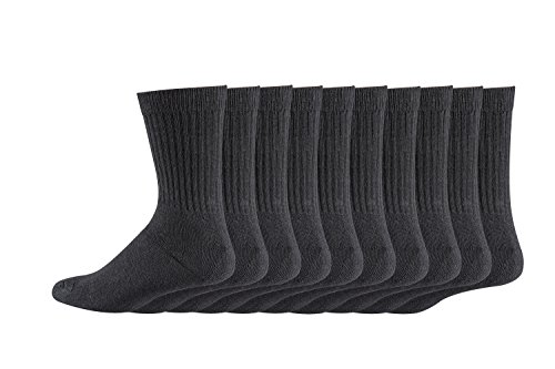 TippTexx24 10/20 Paar Crew Socks, Retro Sportsocken mit Frotteesohle, Anti-Loch-Garantie u Oeko-Tex (Schwarz-20 Paar Vorteilspack, 47/50) von TippTexx24