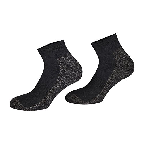 TippTexx24 4 Paar Kurze antibakterille Silber Socken mit Anti-Loch-Garantie (Sneakersocken Kurzschaftsocken),X-Static Plus Coolmax (Schwarz - 4 Paar, 43-46) von TippTexx24
