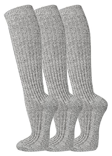 TippTexx24 3 Paar Norwegersocken lang, Kniestrümpfe mit Schafwolle und Anti-Loch-Garantie (43-46) von TippTexx 24