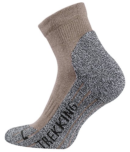 TippTexx 24 4 Paar kurzTrekkingsocken, Wandersocken mit Coolmax Garn (39-42), Beige von TippTexx 24