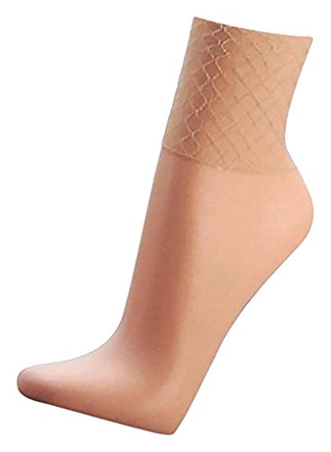 TippTexx24 5 Paar Damen Gesundheits-Fein-Söckchen (Fein-Socken) mit Komfort-Bund (Alle Damengrößen, perle) von TippTexx24