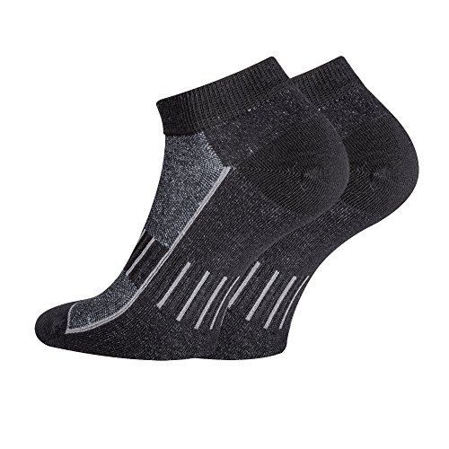 TippTexx24 6/12 Paar Sport-Sneakersocken,fast unsichtbar m antibakterieller Ausstattung u Anti-Loch-Garantie(35/38-12 Paar, Black) von TippTexx24