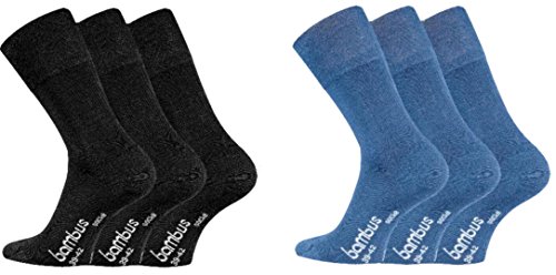 TippTexx 24 6 Paar seidige Bambus Socken, Geruchs-Killer mit Anti-Loch Garantie (as3, numeric, numeric_39, numeric_42, regular, regular, Schwarz/Jeans) von TippTexx 24